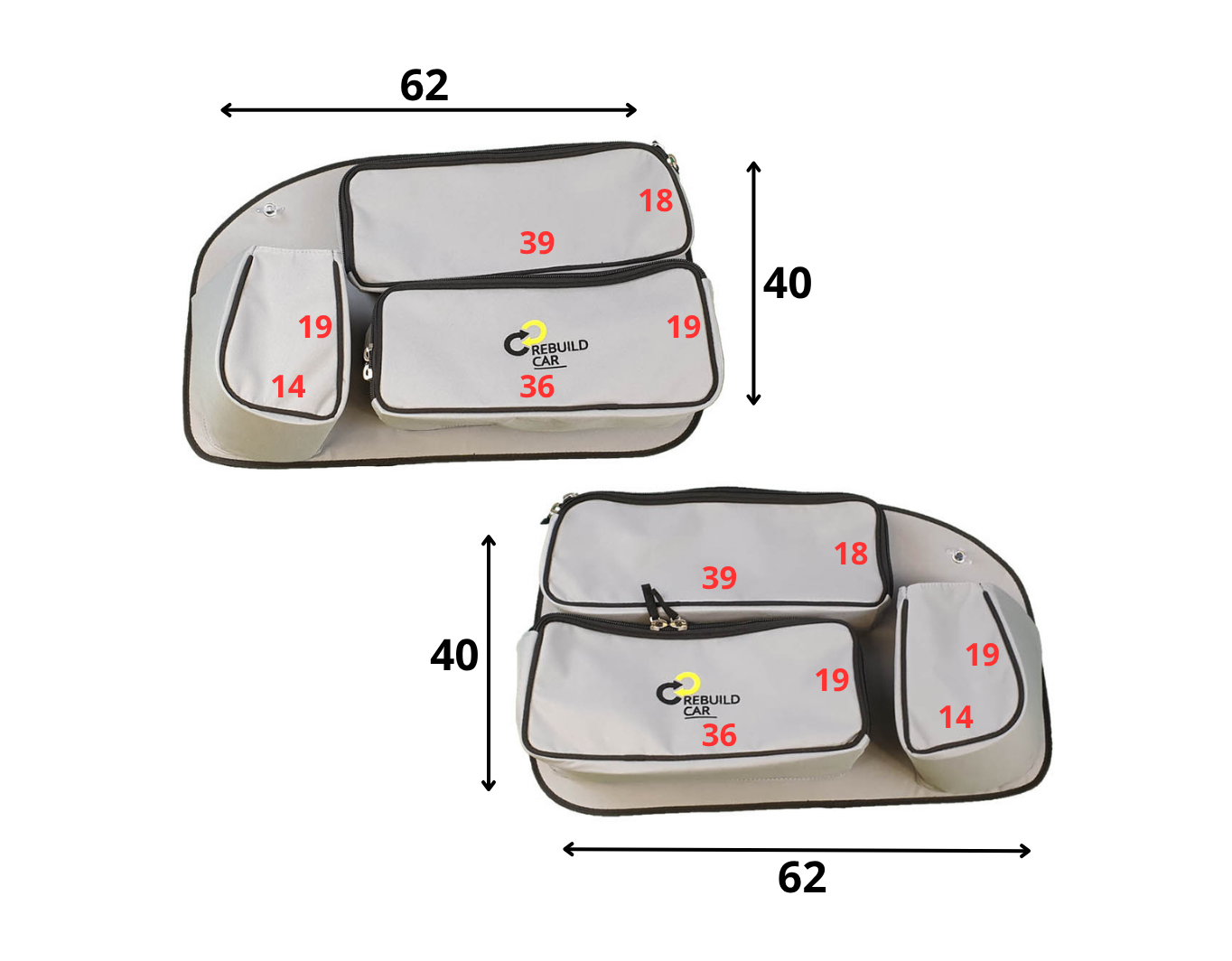 Tašky zadní krátké PSAR